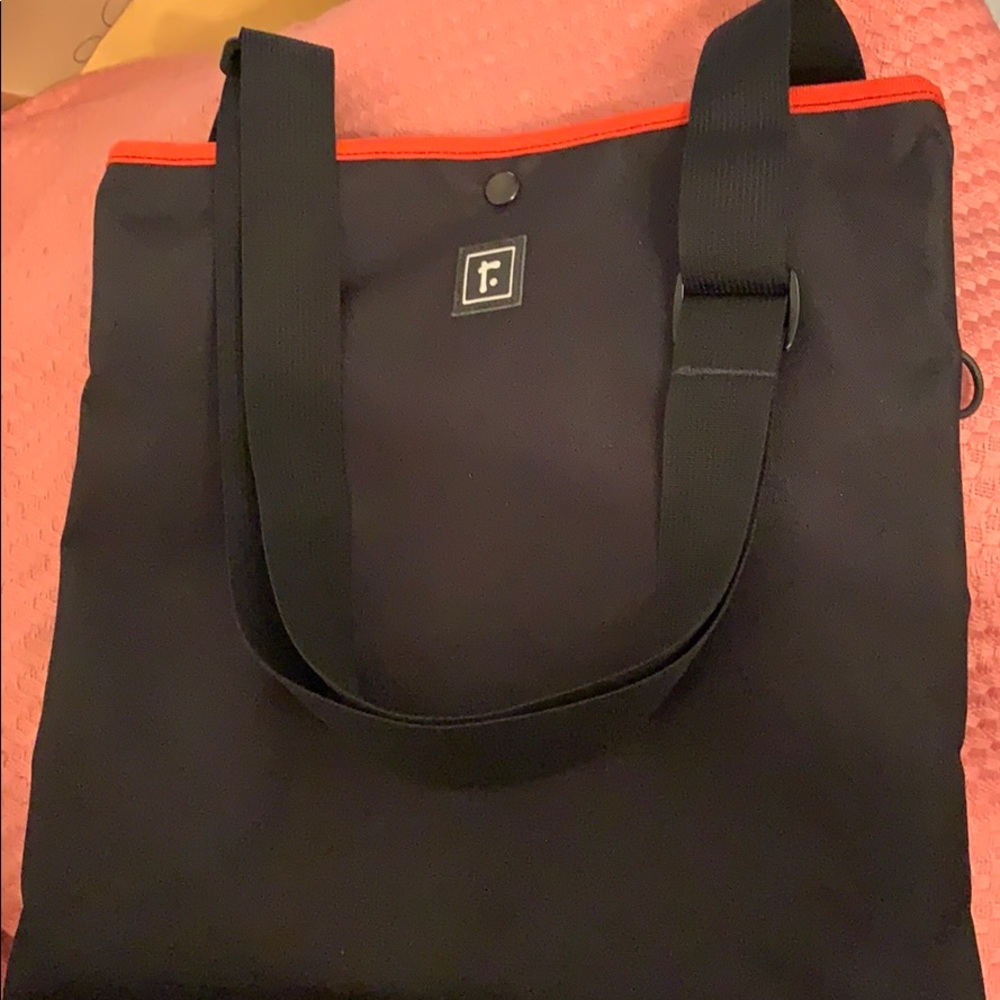 Rickshaw black canvas tote bag w/adjustable straps